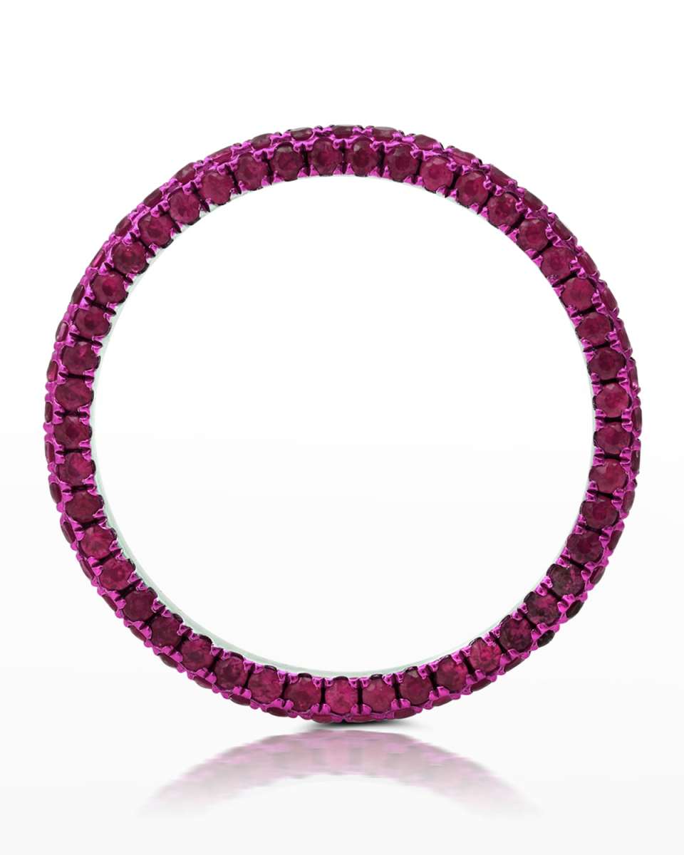 Ruby and Red Rhodium 3-Sided Ring